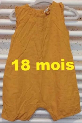 Barboteuse  moutarde  Bout'chou Taille  18 mois