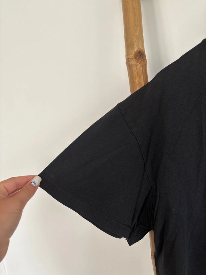 t-shirt noir 100% coton basic col rond taille L - photo numéro 3