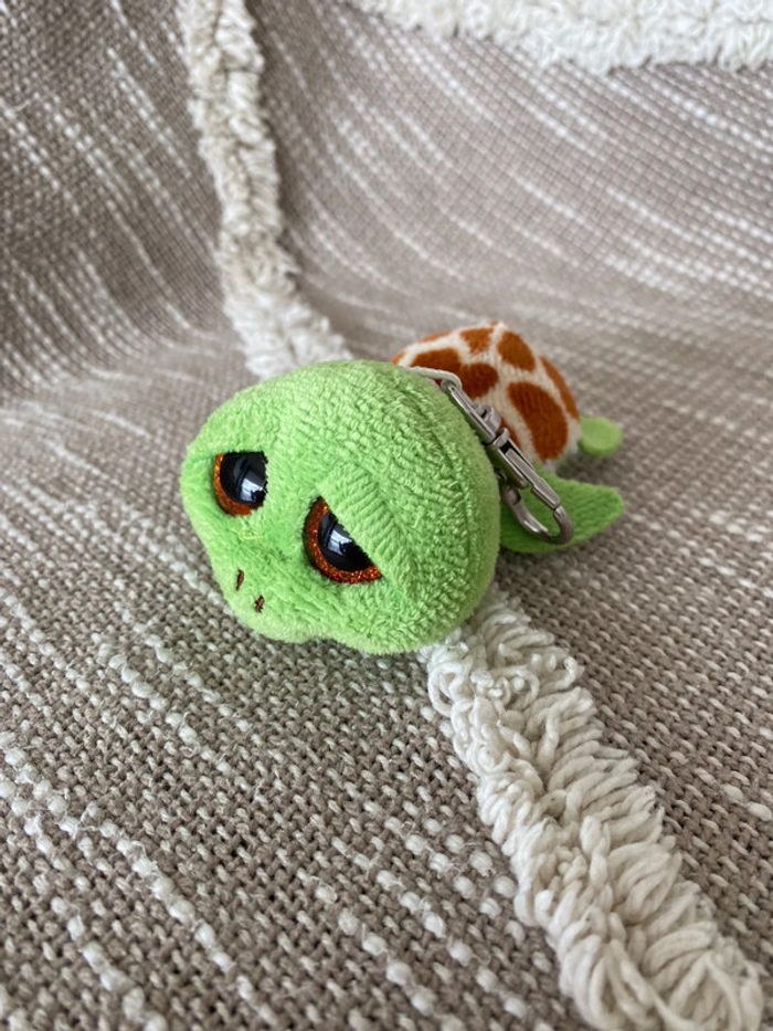 Peluche porte clé 10cm TY tortue verte et marron yeux brillant très bon état
