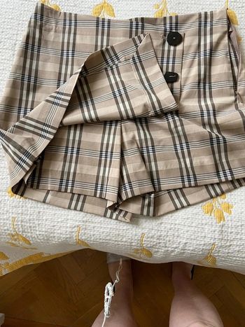 Jupe-short beige/marron mango longueur 38 cm taille 38 neuf Polyester, Viscose, Élasthanne