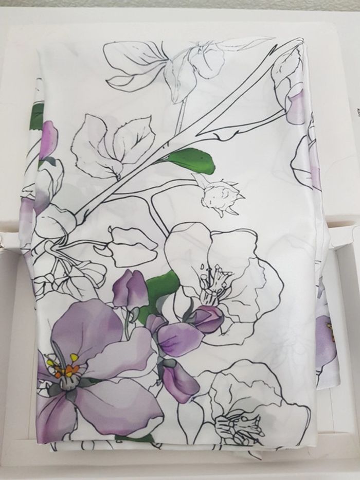 Taie fleurs en soie véritable - photo numéro 4