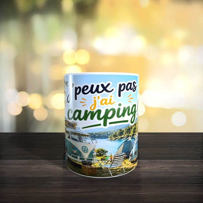Mug humour j'peux pas j'ai camping - photo numéro 1