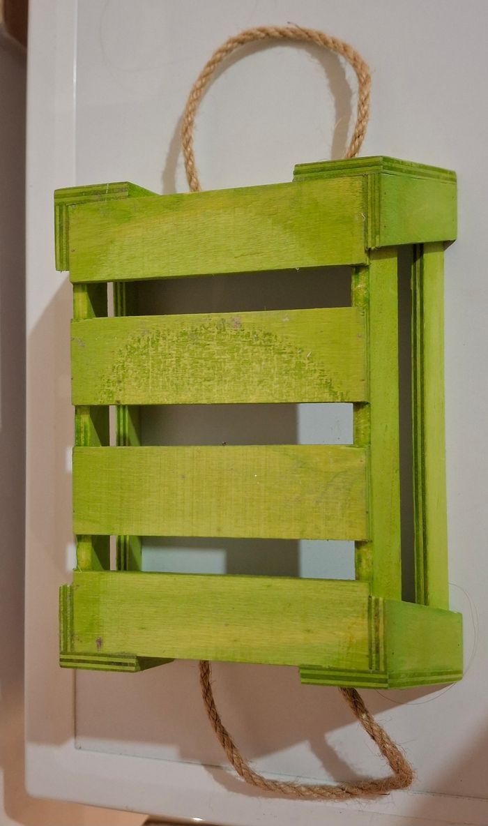 Petite caisse verte décorative en bois neuf - photo numéro 3