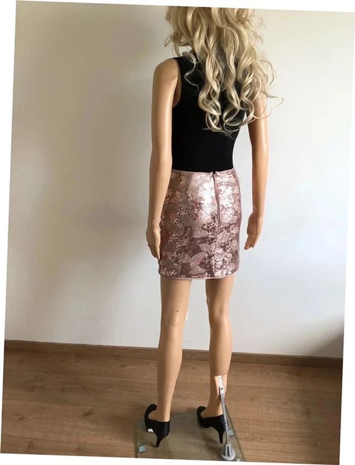 Jupe rose en sequins Morgan taille 34 tBE - photo numéro 10