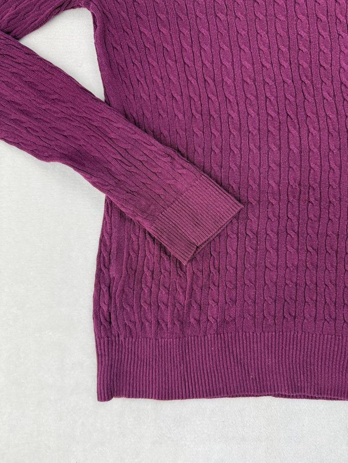 Pull torsadé violet Tommy Hilfiger pour femme taille M 100% coton Pima SM01625 - photo numéro 6