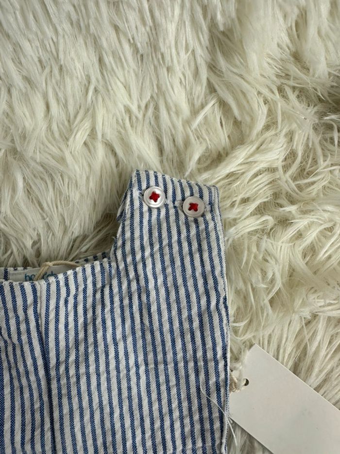 Salopette courte rayé bleu bout chou taille 3 mois - photo numéro 3