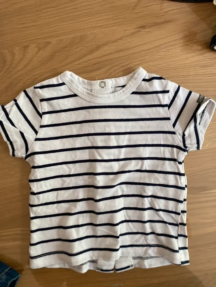 Ensemble salopette short + t-shirt 6 mois Sucre d’orge - photo numéro 5