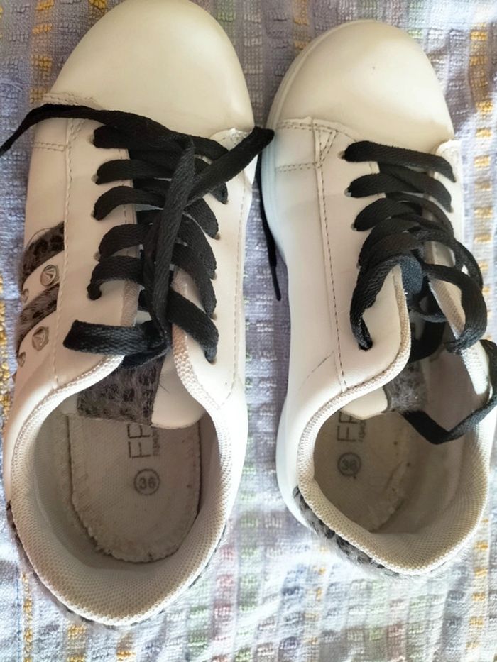 Basket blanche motif léopard 36 - photo numéro 2