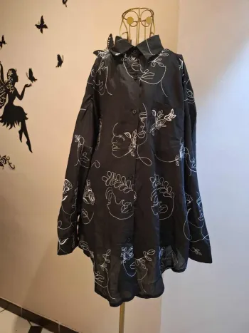 Chemise noire brodée - Léa J Paris