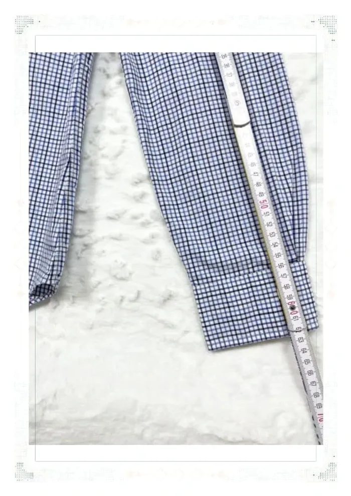 Ralph Lauren chemise à carreaux bleu marine et blanc coton homme M - photo numéro 13