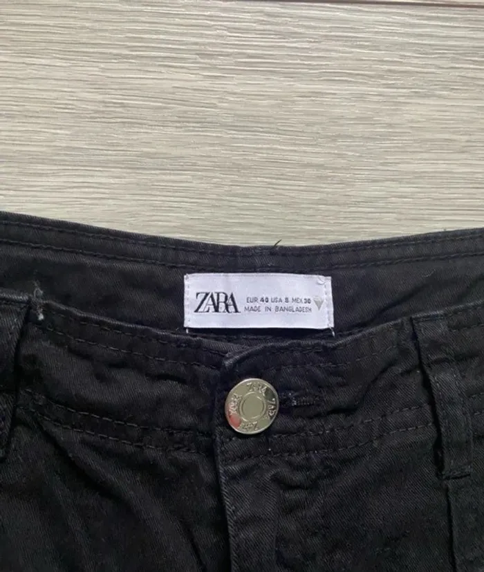 Pantalon cargo femme noir Zara Taille 40 - photo numéro 7
