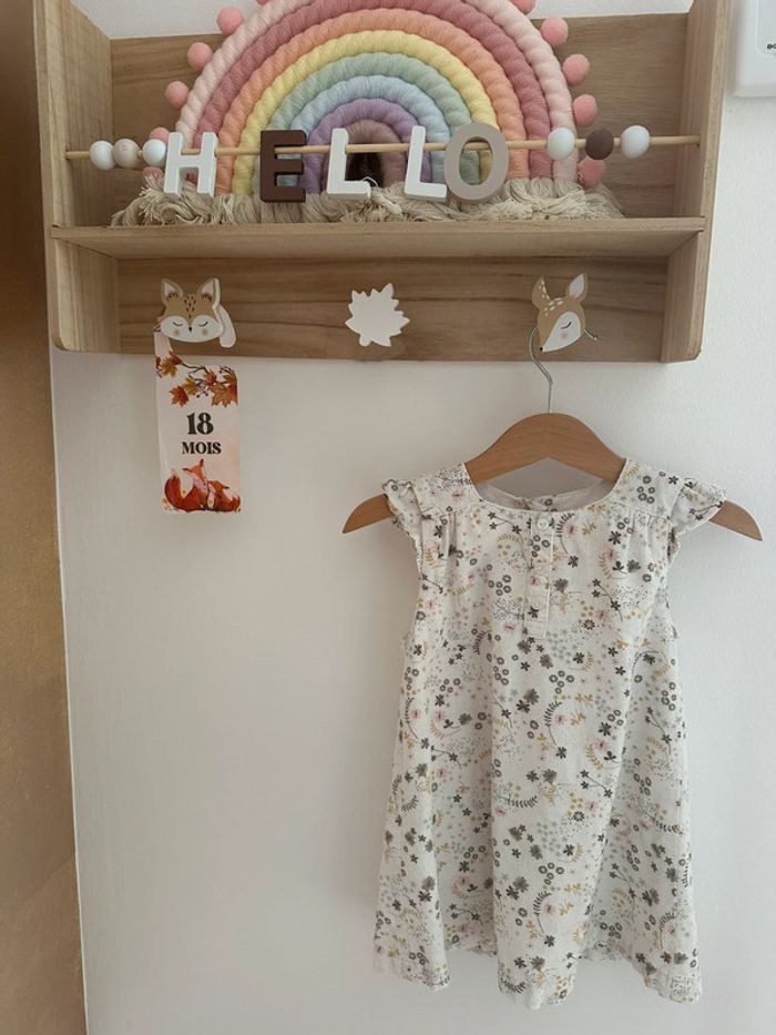 Robe velours côtelé fleurie