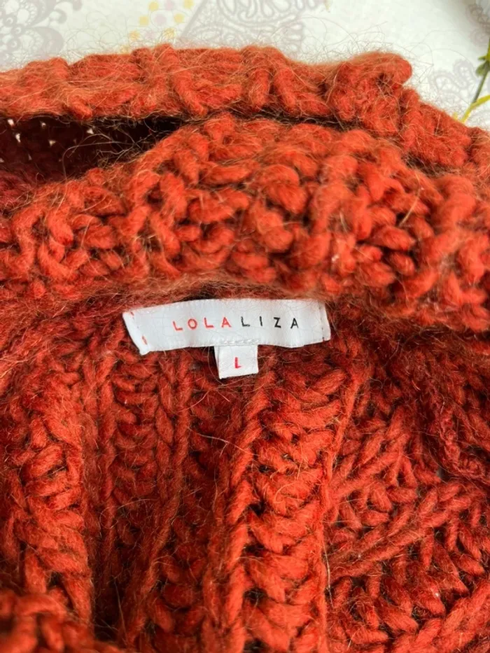 Lola Liza - Pull rouge poncho chaud et confortable - photo numéro 5
