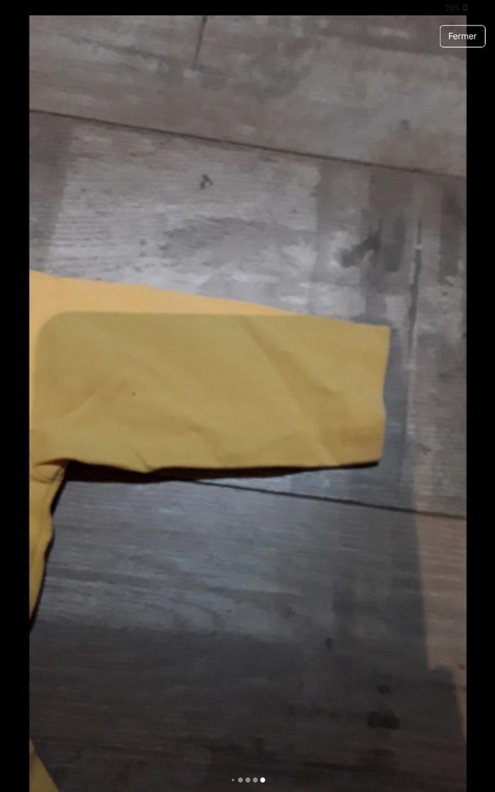 Tee shirt manche longue jaune écriture bleu - photo numéro 6