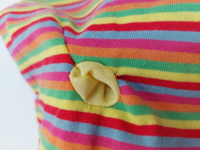 Doudou plat bourriquet bleu rose DISNEY NICOTOY rayé multicolore Winnie l’ourson - photo numéro 4
