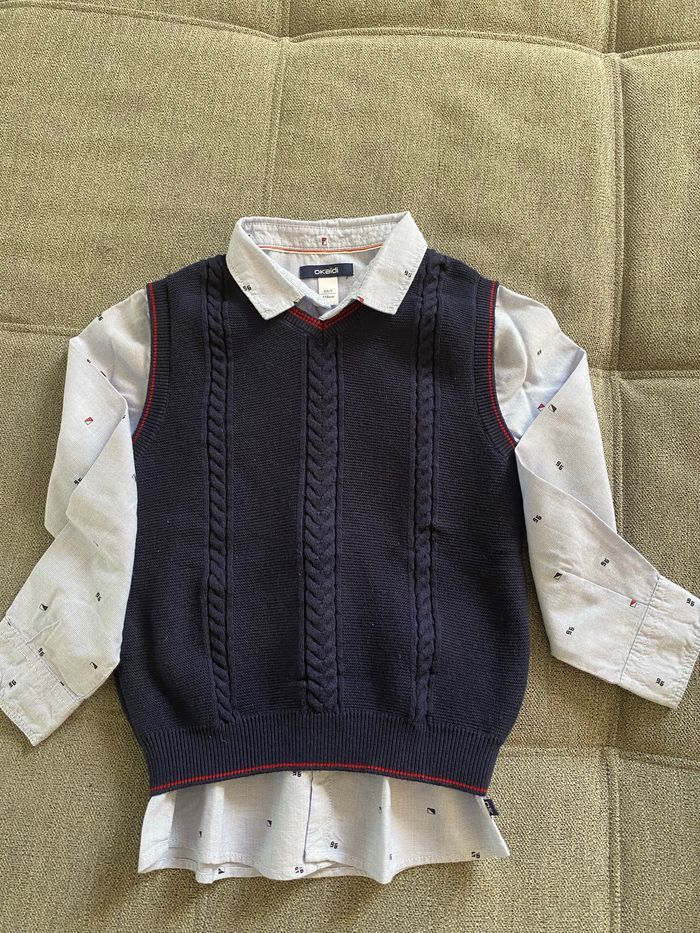 Chemise okaïdi + pull sergent-major 6 ans - photo numéro 2