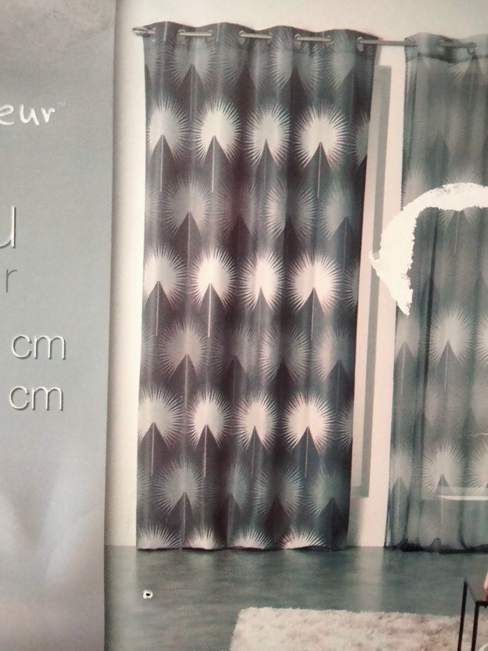 Voilage noir et gris 140x240 - photo numéro 2