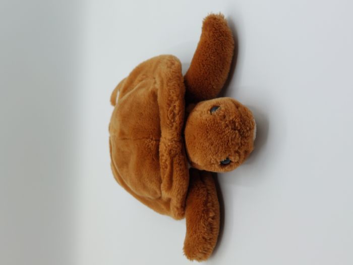 Peluche doudou tortue marron beige LASCAR 28 cm yeux durs - photo numéro 2