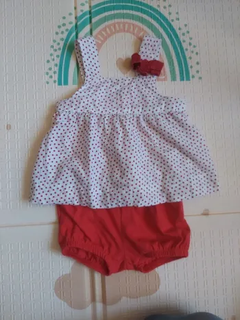Petit ensemble à pois et bloomer