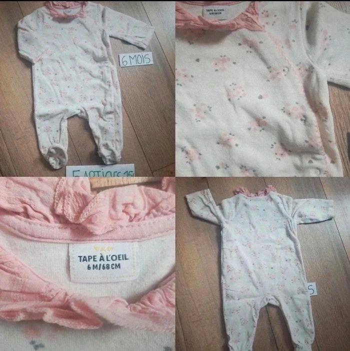 🌸 Lot pyjamas bébé fille 6 mois – velours – hiver 🌸 - photo numéro 6