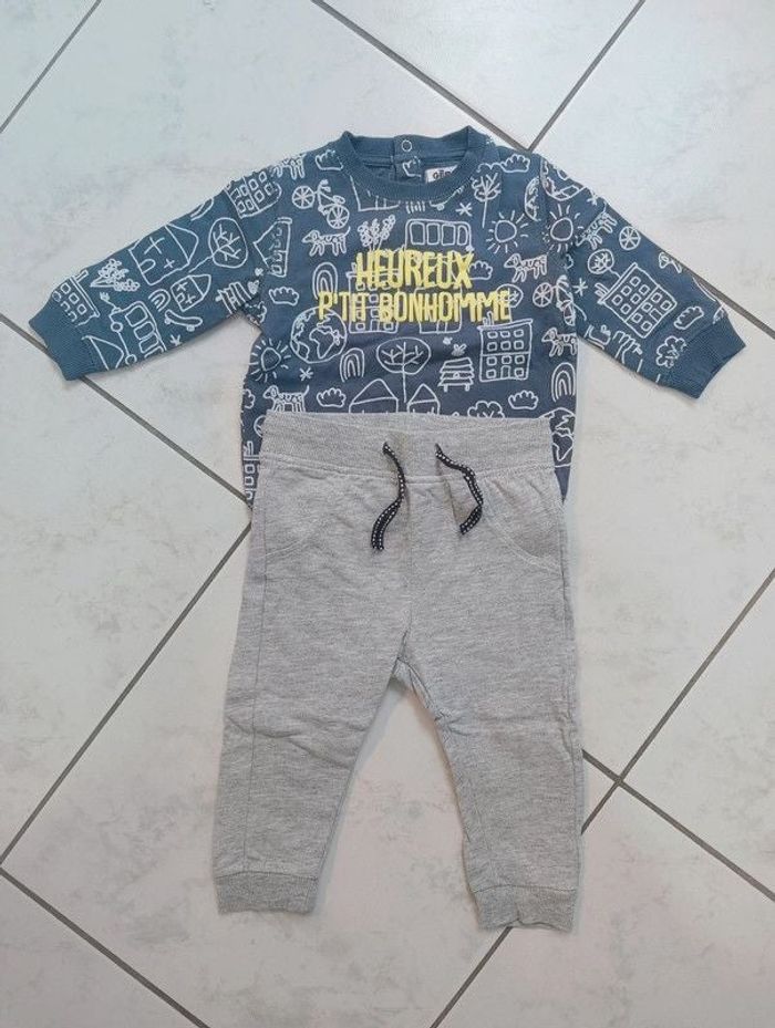 Ensemble survêtement+sweat Gémo 12 mois