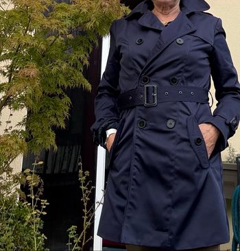 Beau trench femme bleu indigo