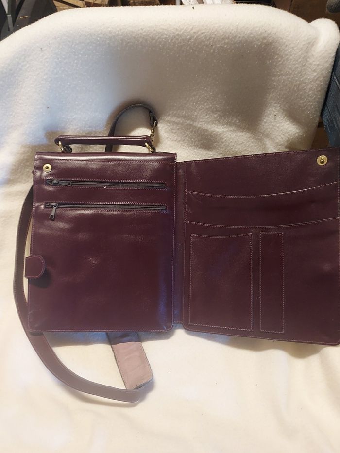 Sacoche homme cuir marron bordeau - photo numéro 5