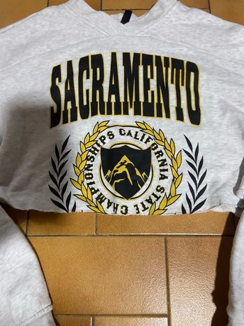 Sweat crop couleur gris chiné  sacramento h&m  xs