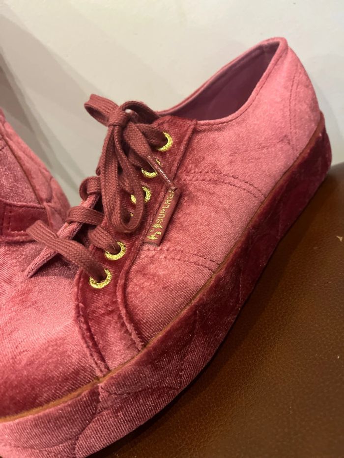 Basket Superga velour compensées - photo numéro 3