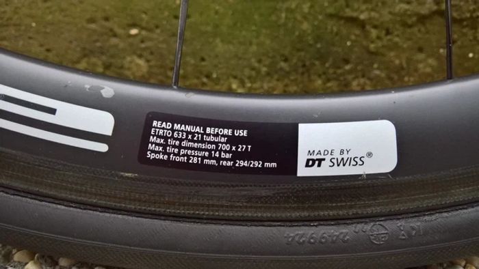 Paire de roues tubulaires DT Swiss RC 38 Carbon SPLINE 1310 g - photo numéro 9