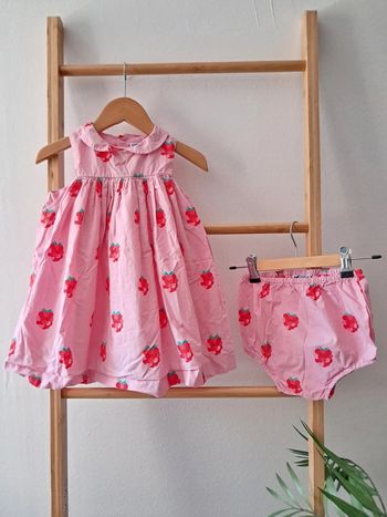 Ensemble Jacadi Framboises robe + bloomer 36mois tres bon état