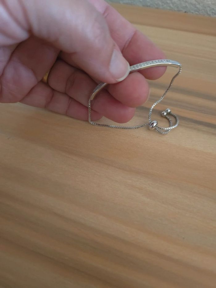 Bracelet demi ouvert argenté - photo numéro 10