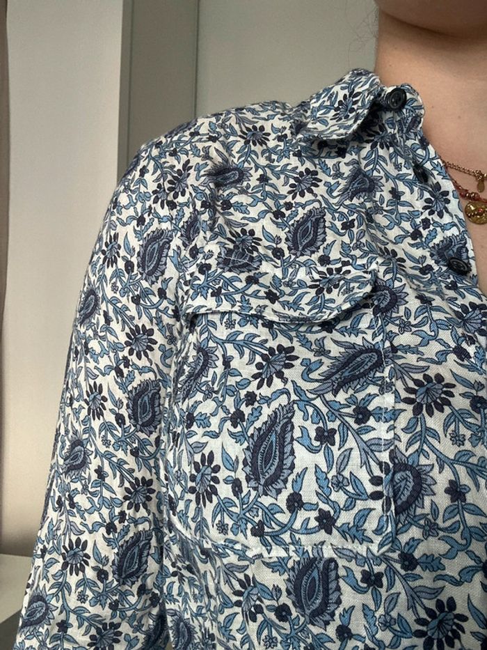 Chemise 100% lin à motifs – Monoprix – Taille 38 - photo numéro 4