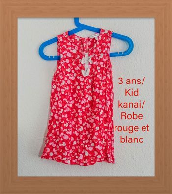 3 ans kid kanai robe rouge et blanc /printemp ete