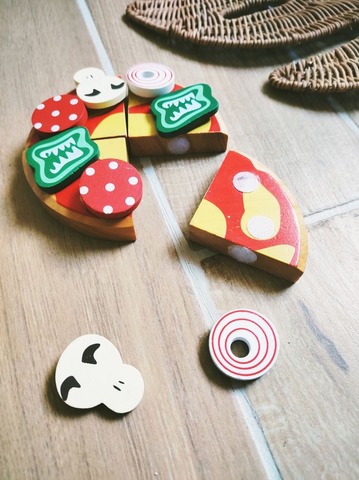 🍕Dinette parts de pizza à scratch en bois marque L'atelier du bois - photo numéro 3