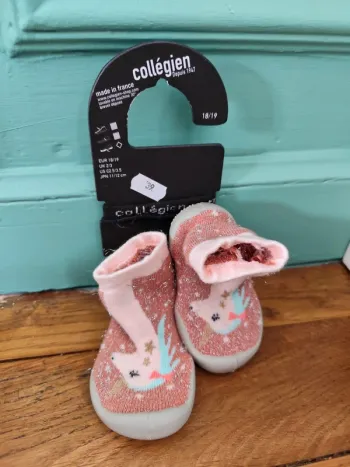 Chaussons "COLLEGIEN" bébé fille pointure 18/19