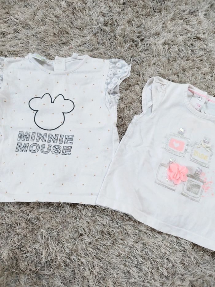 Lot de t-shirt bébé fille taille 6 mois été