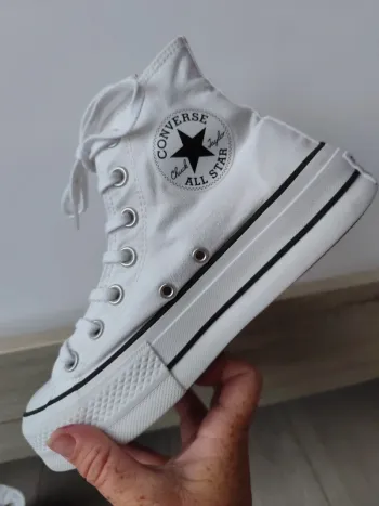Converse plateforme blanche