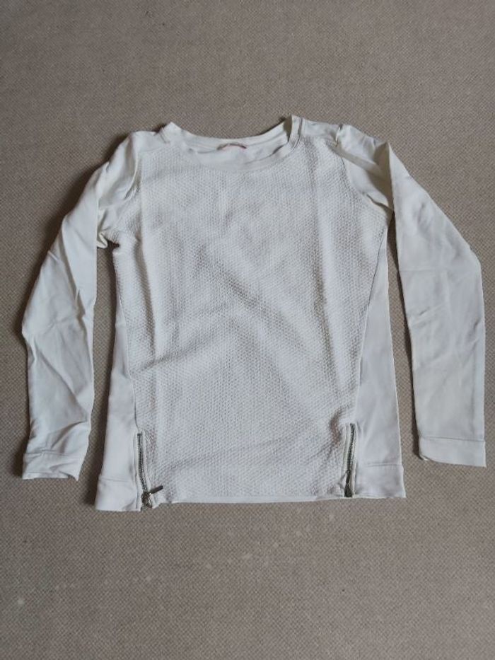Pull Tee-shirt manches longues blanc lait T.36  - Camaïeu