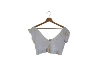 C7 top court blanc Pull&Bear M