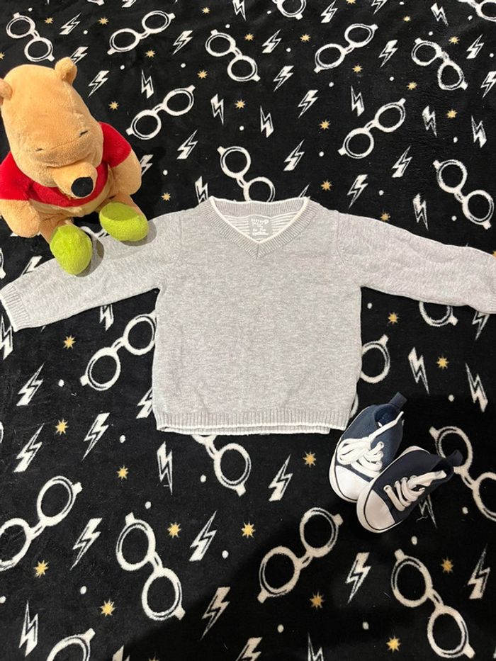 Petit pull gris 9 mois garçon