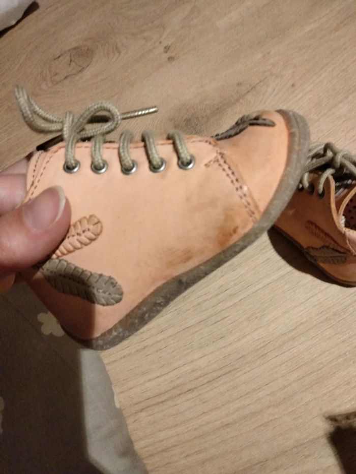Chaussures bébé rose et marron - photo numéro 4