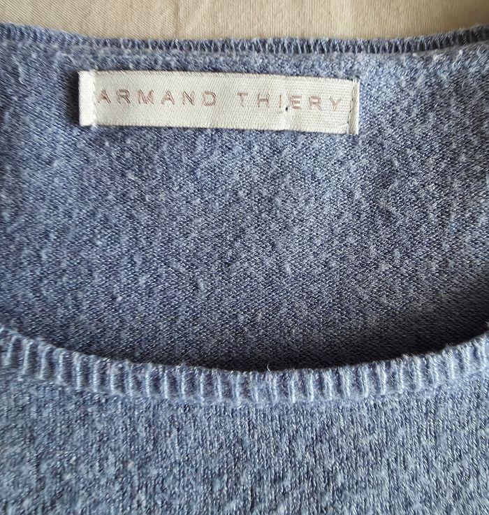 Armand Thiery Pull Maille Strass Bleu Bon État Taille L - photo numéro 3