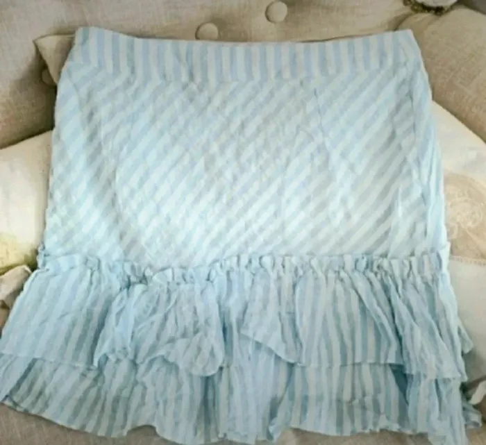Jupe courte bleu/blanc H & M Taille 40 Neuve - photo numéro 2