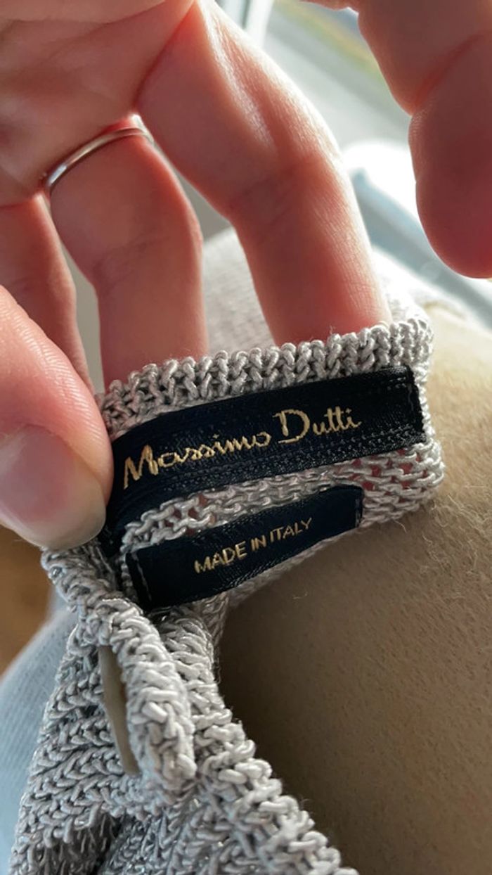 Pull Massimo Dutti dos ouvert gris - taille M - photo numéro 4