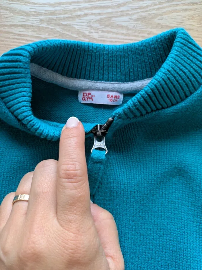 Pull gilet avec zip 5 ans DPAM - photo numéro 2