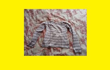 Pull rayé rose gris dpam 10 ans 