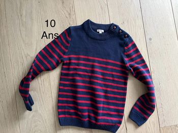 Pull marinière bleu rouge DPAM 10 ans