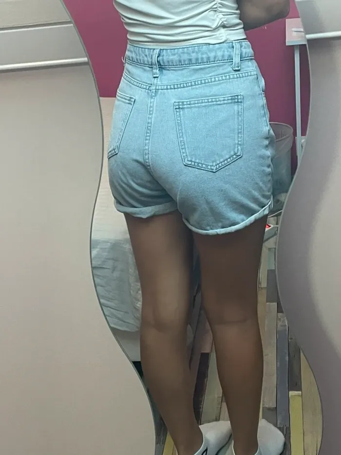 Short en jean taille haute - photo numéro 6