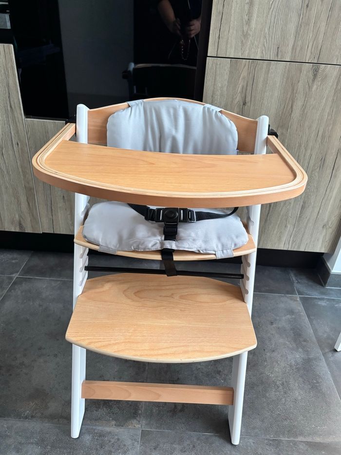 KINDERKRAFT — Chaise haute évolutive Enock White Wood - photo numéro 5